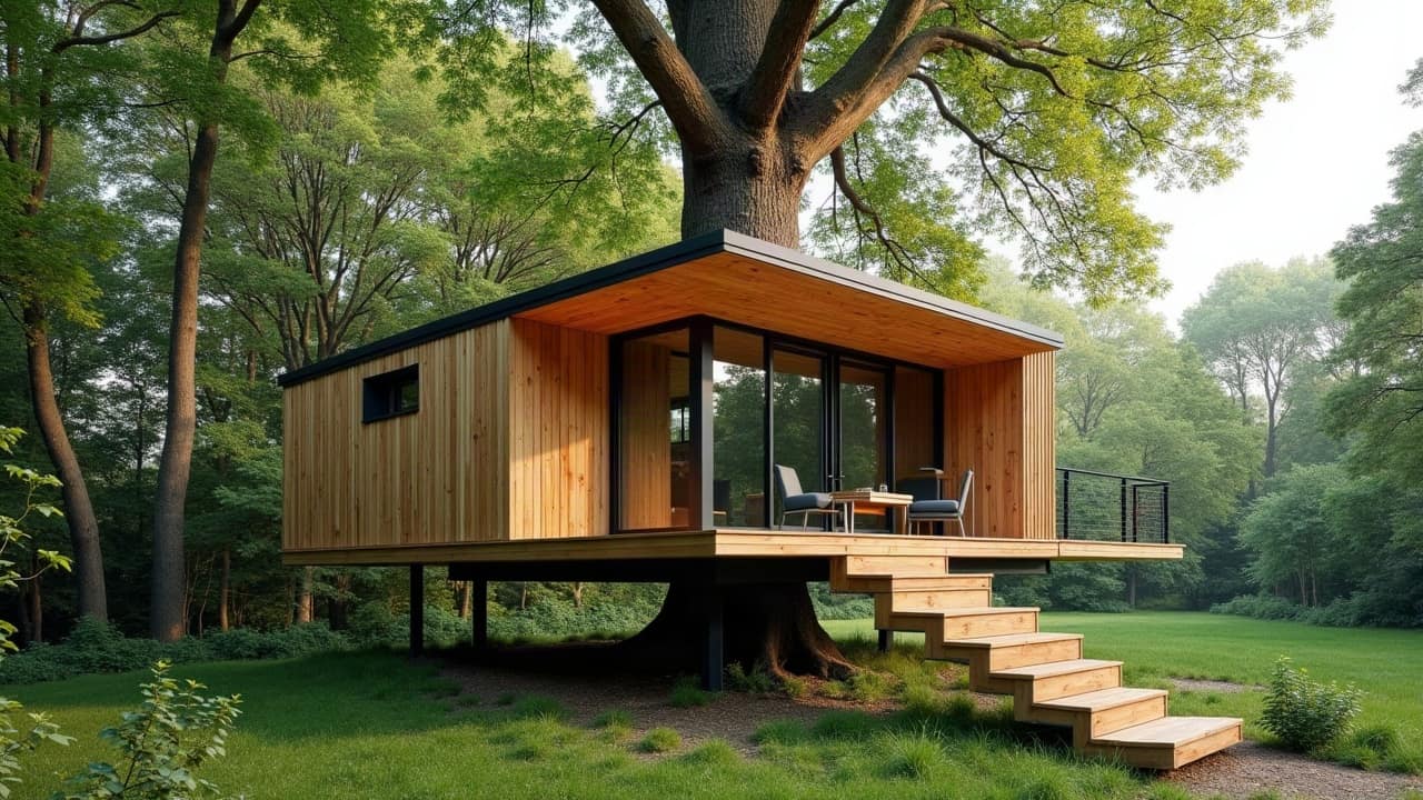 Que devient l'arbre après plusieurs années avec une cabane fixée dessus