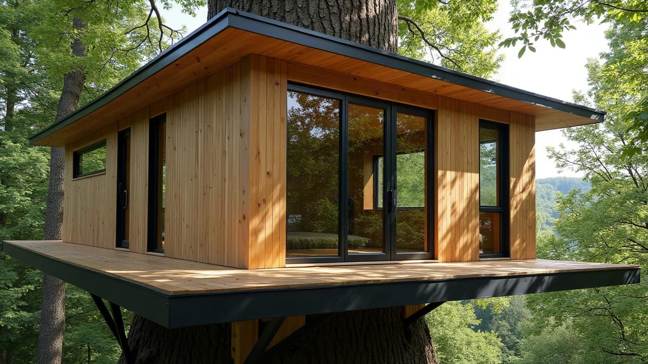 Escalier hélicoïdal, une solution d'accès compacte pour une cabane perchée