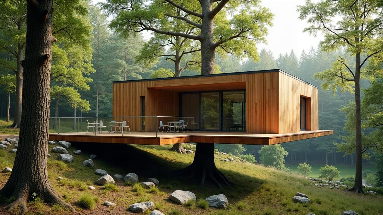 Dossier de devis et documents contractuels d'un projet de cabane perchée, plans et attestations rassemblés avant signature, table de bureau claire