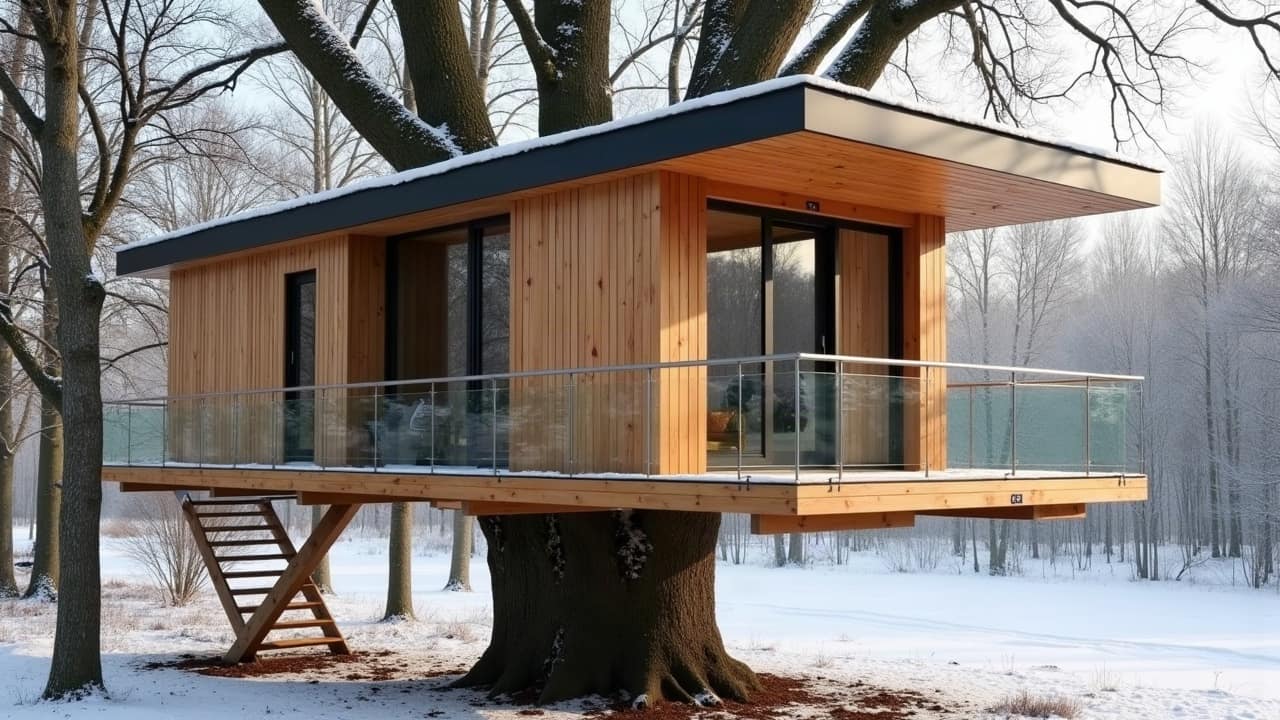 Examen d'un tronc d'arbre en hiver, feuillage absent facilitant l'observation de la structure des branches, lumière claire de saison froide